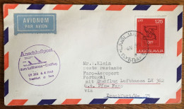 Jugoslawien - SLOWENIEN, FLUGPOST " ANSCHLUßPOST Zum Lufthansa Erstflug Frankfurt - FARO ( Portugal ) " 1969 - Airmail