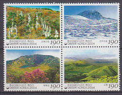 Delcampe - South Korea 2004 Yvert 2231-2234, Korean Mountains, Halla-San, MNH - Corée Du Sud