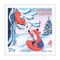 2024 3596 Russia Happy New Year - A Fox With A Letter MNH - Ungebraucht