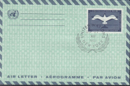 UNO NEW YORK  LF 4, FDC, Möwe, 1961 - Airmail