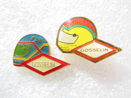 PIN'S    LOT 2   CASQUES F 3 HISTORIQUE  GOSSELIN - F1