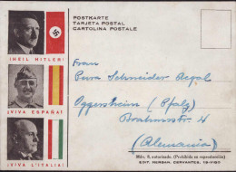 * Deutsch Spanisch Italienisch Propagandakarte 1938, Leichter Bug - Other & Unclassified