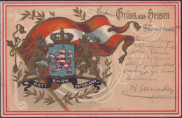 Gest. Hessen Landeswappen Prägekarte 1906 - History