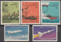CUBA 1966, MILITARY SERIES, SHIP, AIRPLANE, COMBATANT ROCKET LAUNCHER, COMPLETE, MNH SERIES In GOOD QUALITY, *** - Unused Stamps