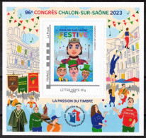 FRANCE 2023  BLOC FFAP N° 22 - 96e CONGRÈS CHALON SUR SAÔNE - CARNAVAL LA PAULEE  - TVP Adhésif - FFAP