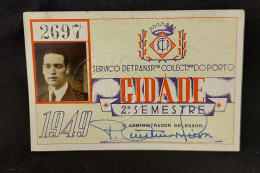 C8/7 - Cartão * Bilhete * STCP  * Transportes Porto * 1949 * Portugal - Altri & Non Classificati
