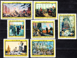 CUBA 1967, 50 YEARS From The OCTOBER REVOLUTION, PAINTINGS With LENIN, COMPLETE MNH SERIES With GOOD QUALITY, *** - Unused Stamps