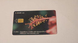 CUBA-(CU-ETE-0087)-Flor Del Mar Pacífico-Hibiscus-(185)($20.00)(0003320814)(10/2000)(tiragre-30.000)-used Card - Cuba