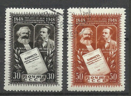 RUSSLAND RUSSIA 1948 Michel 1201 - 1202 O Karl Marx & Friedrich Engels - Karl Marx