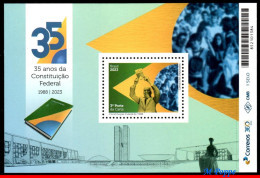 Ref. BR-V2023-10 BRAZIL 2023 - CITIZEN CONSTITUTION OF1988, FLAG, ULYSSES GUIMARAES, MNH, HISTORY 1V - Neufs