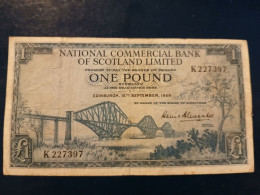 1959 NATIONAL COMMERCIAL BANK OF SCOTLAND LIMITED £1 K227397 - 1 Pound
