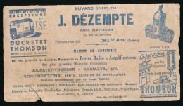 Buvard 22x12 J. DEZEMPTE Rives Isère Récepteur De T.S.F. Ducretet Thomson - Cireuse S.E.V  Appareils électro-domestiques - Electricity & Gas