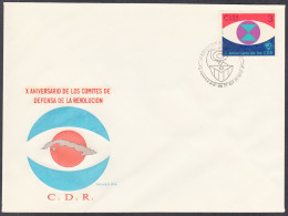 CUBA 1970, FDC, 10 Years Of The COMMITTEES For The DEFENSE Of The REVOLUTION - FDC