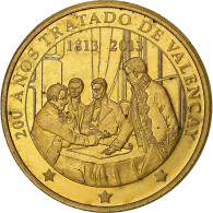 Espagne, Médaille, 200 Anos Tratado De Valencay, 2013, Copper Gilt, SUP - Altri & Non Classificati