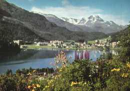 SAINT MORITZ, MOUNTAIN, TOWER, LANDSCAPE, POSTCARD, SWITZERLAND - St. Moritz