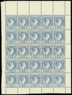 ** N°3 5c Bleu, En Panneau Complet De 25 Exemplaires, Neuf **, TB, RR - Other & Unclassified