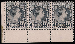 ** N°7 40c Bleu Sur Rose En Bande De Trois, BdF, Neuf **, Excellent Centrage, TB - Other & Unclassified
