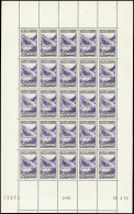 ** N°40A 1f75 Violet En Feuille De 25, Neuf **, TB, Rare - Other & Unclassified