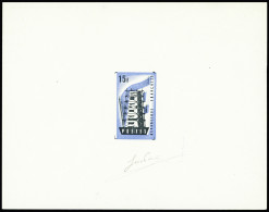 Epreuve N°1076 Magnifique épreuve D'artiste Du 15F, Bleu Foncé Pour Le Fond, Et Noir Pour Le Reste Décalé D'un Millimètr - Other & Unclassified