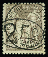 Obl N°26 25c Sur 4c Lilas-brun, Obl., TB, Rare (tirage 650). Signé A.Brun - Sonstige & Ohne Zuordnung