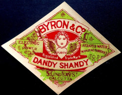 Delcampe - INDIA 1960-65, BYRON & CO. ELECTRIC POWDER, AERATE WATER, FLYING CHILD IMAGE, CALCUTTA CITY. - Autres & Non Classés