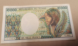 BILLET 10 000 FRANCS REPUBLIQUE DU TCHAD De 1984 (ND) SERIE C 001 N° 455866 - PICK # 12a CHAD - Tchad