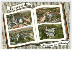 23.BOURGANEUF.L'EGLISE ET LES TOURS.CHAPELLE NOTRE DAME DU PUY.COLLEGE DE JEUNES FILLE.LE CHATEAU DE RIGOUR.CPSM - Bourganeuf