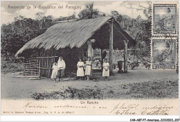 CAR-ABFP7-0810-PARAGUAY - Recuerdo De La Republica Del Paraguayo - Un Rancho - Paraguay