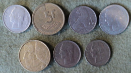 BELGIQUE. LOT DE 7 PIECES DE MONNAIE DIFFERENTES. 1939 / 1986 - Vrac - Monnaies