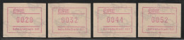 IRELAND 1992 Machine Labels (FRAMA) / Dublin 001 : Set Of 4 ATM Labels UM/MNH - Automatenmarken (Frama)