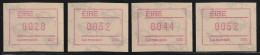 IRELAND 1992 Machine Labels (FRAMA) / Limerick 004 : Set Of 4 ATM Labels UM/MNH - Automatenmarken (Frama)
