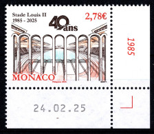 MONACO 2025 - 40 ANS DU STADE LOUIS II - NEUF ** - Ungebraucht