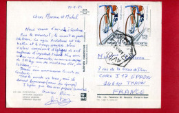 1963 - Espagne - Carte Postale Pour La France - Cachet Hexagonal AVION De Cordoba Sur 2 Tp Poste Aérienne N°302 - Briefe U. Dokumente