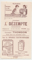 Buvard 12,9 X 24,4 Ets J. DEZEMPTE Rives Isère Concessionnaires Thomson, Télévision Ducretet Thomson Frigeco Marron - Electricity & Gas