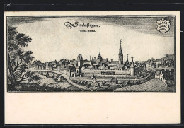 Künstler-AK Sindelfingen, Ortsansicht Aus Dem Jahre 1650, Wappen - Sindelfingen