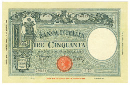 50 LIRE BARBETTI GRANDE L SENZA MATRICE BI 11/08/1943 SUP- - Regno D'Italia – Other