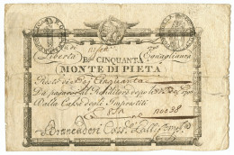 50 BAJOCCHI RESTO MONTE DI PIETÀ REPUBBLICA ROMANA IN LETTERE 12/09/1798 MB+ - Autres & Non Classés