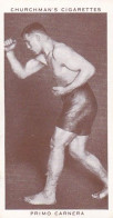 7 PRIMO CARNERA, ITALY - Boxing Personalities 1938 - Churchman Cigarette Card -  3X7CMS - Personnalités De La Boxe - Churchman