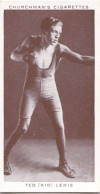 25 TED KID LEWIS, UK - Boxing Personalities 1938 - Churchman Cigarette Card -  3X7CMS - Personnalités De La Boxe - Churchman