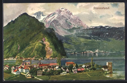 AK Stansstad, Ortsansicht Mit Gebirge Und Vierwaldstätter See - Stansstad