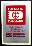DENMARK 1987, MINT VIGNETTE LABEL, PEEL & STICK TYPE, HAFINA-87, WORLD PHILATELIC EXHIBITION - Altri & Non Classificati