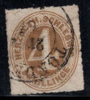 Schleswig-Holstein 1865 Mi. 17 Oblitéré 100% 4 S, Chiffre - Schleswig-Holstein