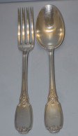 - COUVERT ARGENT MINERVE Titre 1 & ORFEVRE BOIVIN VICTOR FILS 1897 Chiffré   E - Zilverwerk