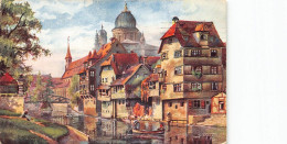 A204 Germany 1910 Nuernberg Boat On Canal Bridge Vintage Postcard - Playing Cards