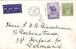 AUSTRALIA1935 AIRMAIL LETTER  SENT FROM SYDNEY TO HERFORD - Storia Postale