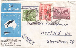 AUSTRALIA1934 AIRMAIL LETTER  SENT FROM SYDNEY TO HERFORD - Storia Postale