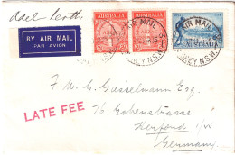 AUSTRALIA1935 AIRMAIL LETTER SENT FROM SYDNEY TO HERFORD - Storia Postale