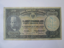 Albania 20 Franka/Franchi 1926 Banknote,see Pictures - Albania