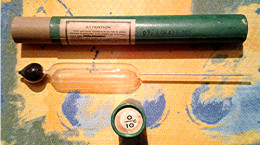 Ancien Aréomètre Ou Densimètre De Pharmacie Gradué De 0 à 10 Avec étui Carton_M243 - Other Apparatus