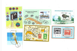 Delcampe - Collection De 6 Blocs-feuillets Oblitérés - Blocks & Kleinbögen